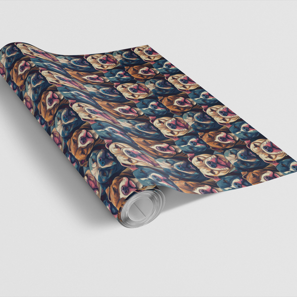 Adorable Pitbull Gift Wrap, Pittie Puppy Wrapping Paper, Dog Lover Christmas Wrapping Paper, Puppy Holiday Gift Wrap, Pet Own