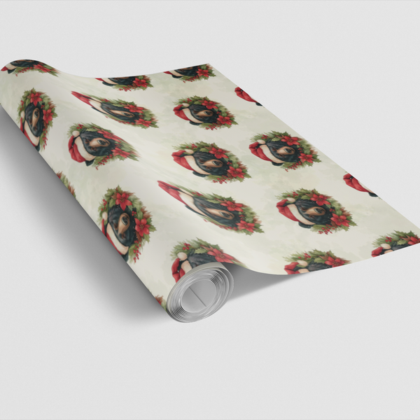 Festive Forest Wildlife Gift Wrap, Santa Woodland Bear Christmas Wrapping Paper, Adorable Animal Holiday Wrapping Paper, Natu