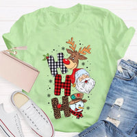 Merry Christmas Vibes Graphic Tee, Christmas Reindeer Snowman Santa Claus Shirt, Adorable Holiday Season T-Shirt, Festive Xmas Shirt