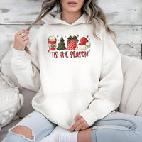 Festive Christmas Graphic Sweatshirt, Tis the Season Hoodie, Adorable Holiday Season Pullover, Winter Xmas Hooded Sweater, Christmas Present