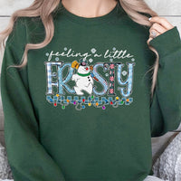 Adorable Snowman Christmas Sweatshirt, Feelin a Little Frosty Sweatshirt, Retro Winter Snowman Crewneck, Comfy Holiday Graphic Pullover Sweater