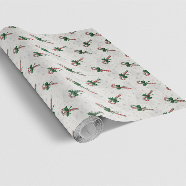 Festive Red Green Gift Wrap, Candy Cane Christmas Wrapping Paper, Adorable Candy Cane Wrapping Paper, Xmas Present Wrap, Holi