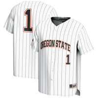 #1 Oregon State Beavers Lightweight Baseball Fashion Jersey - White