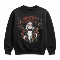 Humorous Christmas Deer Hunter Sweatshirt, Santa's Hunting Club Sweatshirt, Outdoor Holiday Graphic Crewneck