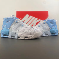 High Top Sneakers, White Blue Colorway, Strap Design, Casual Gift for Sneaker Fans