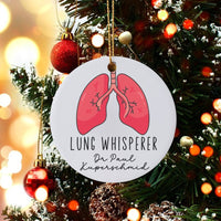 Pulmonologist Doctor Christmas Ornament, Lung Whisperer Ceramic Ornament, Respiratory Medical Ornament, Glossy Keepsake, Hospital Staff Present