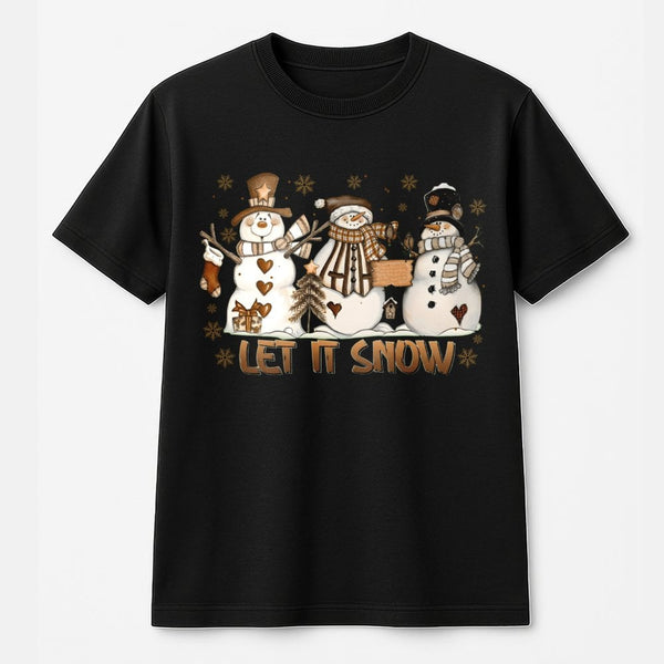 Let It Snow Shirt, Snowman Christmas T-Shirt, Adorable Winter Holiday Graphic Tee, Retro Xmas T-Shirt, Festive Holiday Presen