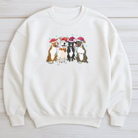 Adorable Festive Santa Dog Sweater, Pit Bull Christmas Sweatshirt, Holiday Dog Lover Crewneck, Winter Pitbull Sweatshirt, Dog Mom Xmas Present