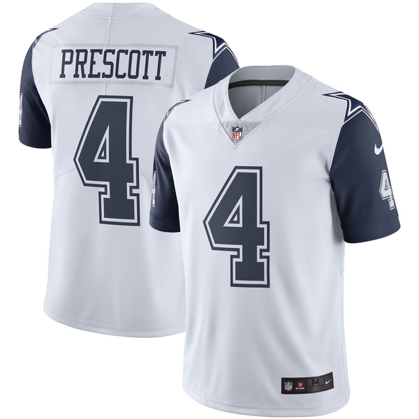 Dallas Cowboys Dak Prescott White Color Rush Limited Jersey