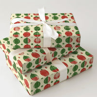 Red Green Holiday Gift Wrap, Rustic Christmas Ornament Wrapping Paper, Festive Xmas Wrapping Paper, Holiday Present Decor