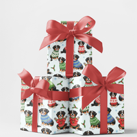 Holiday Sweater Dog Gift Wrap, Bernese Mountain Dog Christmas Wrapping Paper, Adorable Berner Xmas Wrapping Paper, Dog Lover Holiday Gift Wrap