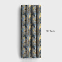 Comfy Holiday Town Gift Wrap, Snowy Winter Village Wrapping Paper, Nostalgic Chimney Smoke Wrapping Paper, Christmas Season Wrapping Paper