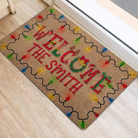 Custom Name Entry Mat, Personalized Christmas Doormat, Non-Slip Holiday Welcome Mat, Winter Front Porch Rug, Seasonal Home Decor Present