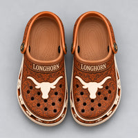 Longhorn Tooled - Western Engraved Clog in Saddle Brown
