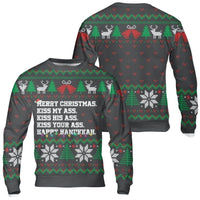 Adult Humor Ugly Christmas Sweatshirt, Humorous Offensive Holiday Sweatshirt, Sarcastic Joke Xmas Sweatshirt, Dirty Secret Santa Crewneck Present