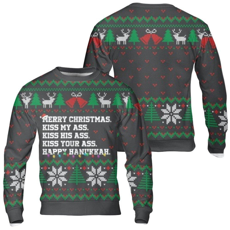 Adult Humor Ugly Christmas Sweatshirt, Humorous Offensive Holiday Sweatshirt, Sarcastic Joke Xmas Sweatshirt, Dirty Secret Santa Crewneck Present
