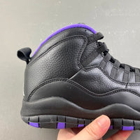 Low Top Sneakers, Black Purple Colorway, Leather Footwear, Lace Up Design, Casual Gift for Sneaker Fans