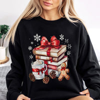 Comfy Holiday Reading Sweatshirt, Christmas Books Sweatshirt, Book Lover Xmas Sweatshirt, Bookish Reader Winter Crewneck Pullover Present