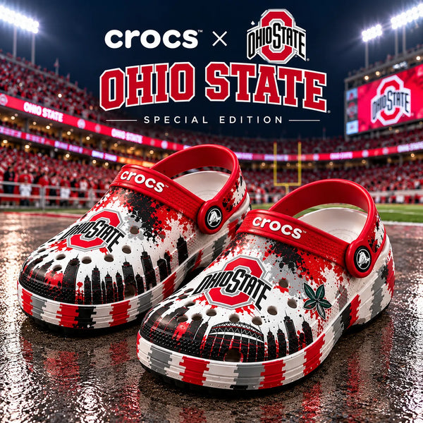 OSU Scarlet Split - Skyline Spatter Statement Clogs - main