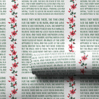 Holy Biblical Christian Gift Wrap, Nativity Scripture Christmas Wrapping Paper, Religious Holiday Wrapping Paper Roll