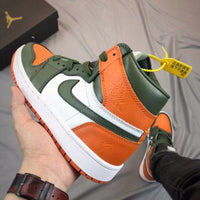 Sneakers, Black Green Orange Colorway, Patent Leather Footwear, Lace Up Design, Casual Gift for Sneaker Fans