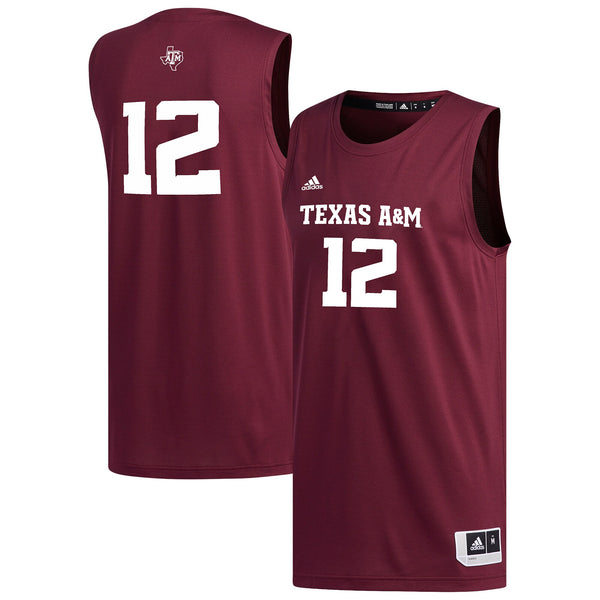 #12 Maroon Texas A&M Aggies Replica Basketball Jersey