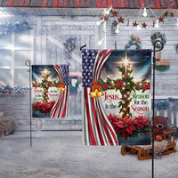 Christian Christmas Yard Flag, Jesus Is the Reason for the Season Garden Flag, Double Sided Religious Holiday Lawn Flag Present