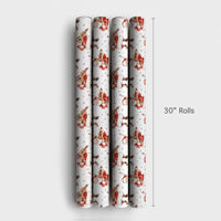 Musical Christmas Gift Wrap, Watercolor Santa Violin Wrapping Paper, Violinist Holiday Present Paper, Festive Xmas Gift Wrap