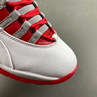 Retro High Top Sneakers, White Red Gray Colorway, Lace Up Design, Casual Gift for Sneaker Fans
