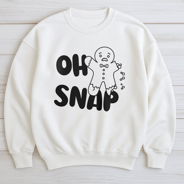Humorous Broken Gingerbread Man Crewneck, Oh Snap Gingerbread Sweatshirt, Adorable Christmas Gingerbread Pullover, Holiday Co
