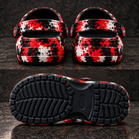 UGA Splatter - Red, Black and Bulldog Attitude Clogs