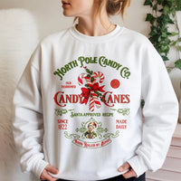 Retro Candy Cane Christmas Sweater, North Pole Candy Co Sweatshirt, Vintage Candy Cane Crewneck, Festive Holiday Candy Cane Sweatshirt