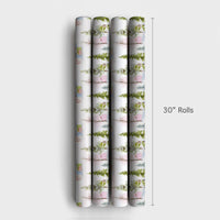 Pastel Tree Christmas Wrapping Paper, Watercolor Forest Wrapping Paper, Snowy Pine Holiday Wrapping Paper Roll, Elegant Xmas Gift Wrap Paper