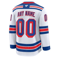 New York Rangers White Away Premium Custom Jersey
