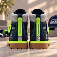SEA Nightfall - Navy and Volt 6-Inch Lace-Up Boots