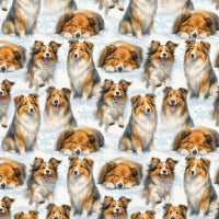 Sheltie Christmas Gift Wrap, Shetland Sheepdog Wrapping Paper, Snowflake Dog Holiday Wrapping Paper, Adorable Dog Lover Christmas Paper Roll