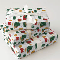Brush Stroke Holiday Gift Wrap, Abstract Christmas Wrapping Paper, Modern Red Green Present Wrap, Festive Xmas Wrapping Paper Roll