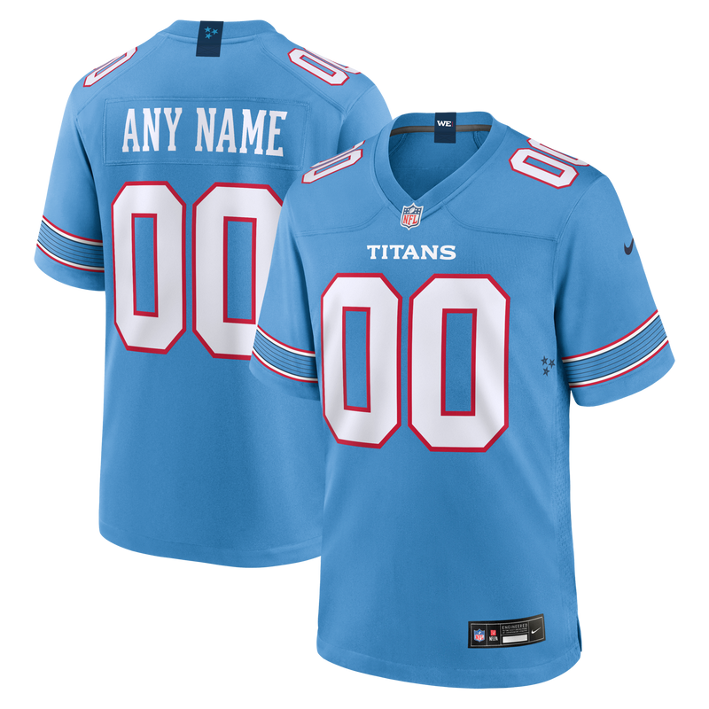 Tennessee Titans Light Blue Game Custom Jersey