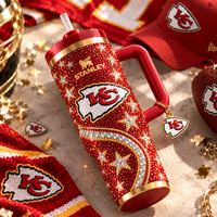 KC Chiefs Bold Emblem Tumbler with Sparkle