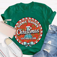 Humorous Holiday Chemistry STEM Shirt, Science Teacher Christmas Social Club T-Shirt, Festive Science Graphic Tee, Xmas Educator Present