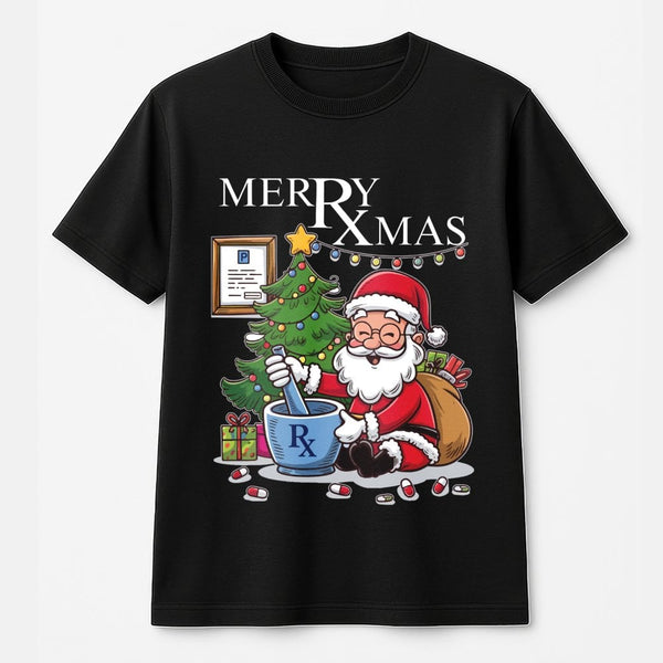 Humorous Pharmacy Tech Holiday Shirt, Pharmacist Christmas T-Shirt, Medical Staff Christmas Graphic Tee, Pharmacy Crew Festiv