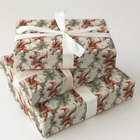 Bow and Arrow Holiday Gift Wrap, Vintage Santa Archer Wrapping Paper, Pine Holly Christmas Wrapping Paper, Antique Archer Gift Wrap Roll
