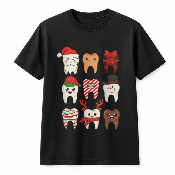 Dental Hygienist Holiday Shirt, Christmas Teeth T-Shirt, Humorous Dentist Christmas Tee, Dental Assistant Graphic T-Shirt Xma