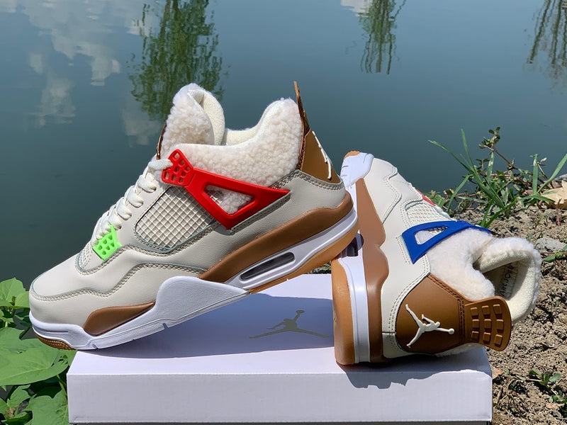 Basketball Shoes, White Tan Colorway, Mismatched Colorway, Lace Up Design, Casual Gift for Shoe Lovers