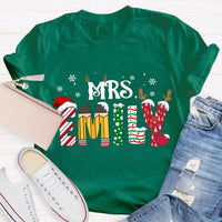 Custom Name Teacher Shirt, Personalized Christmas Teacher T-Shirt, Holiday School Educator Graphic Tee, Xmas Teacher Appreciation Present Tee