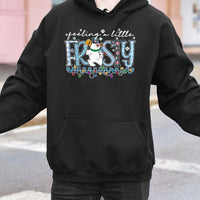 Adorable Snowman Christmas Hooded Sweatshirt, Feeling A Little Frosty Hoodie, Festive Winter Pullover Hoodie, Comfy Holiday Season Present