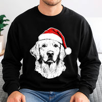 Santa Paws Holiday Dog Sweater, Golden Retriever Sweatshirt, Adorable Christmas Puppy Crewneck, Dog Lover Festive Graphic Pullover