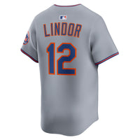 New York Mets Francisco Lindor Gray Road Limited Player Jersey