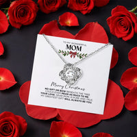Cubic Zirconia Pendant, Mom Love Knot Necklace, Gold Knot Jewelry, Meaningful Keepsake for Mother's Day 2026, Christmas Birthday Present Mom