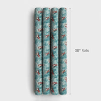 Tropical Christmas Gift Wrap, Swimming Santa Wrapping Paper, Humorous Floating Santa Wrapping Paper, Summer Holiday Vacation Gift Wrap